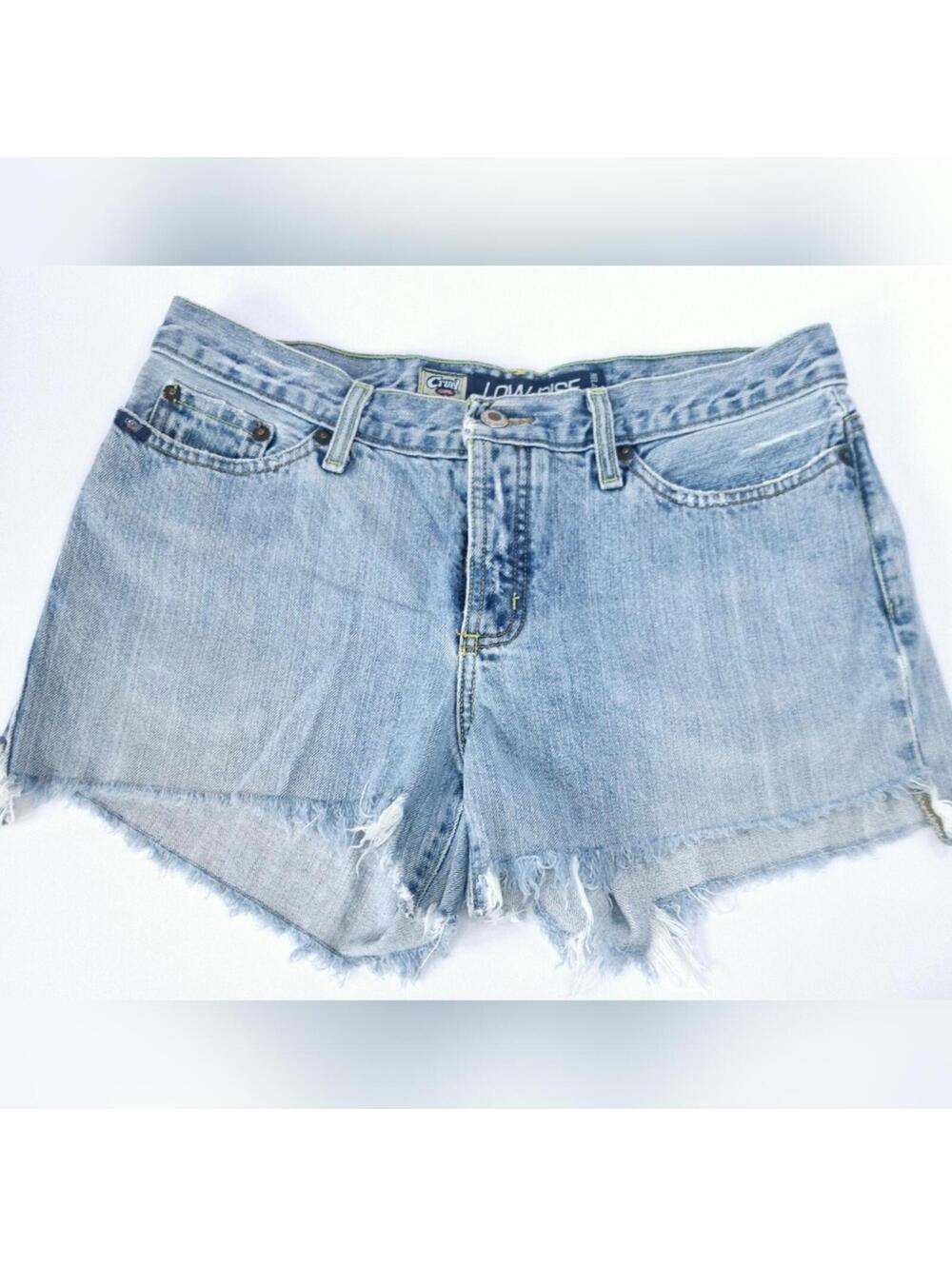 Cruel Girl Cut Off Frayed Low-Rise Button Fly Denim Booty Shorts - Size 11 EUC